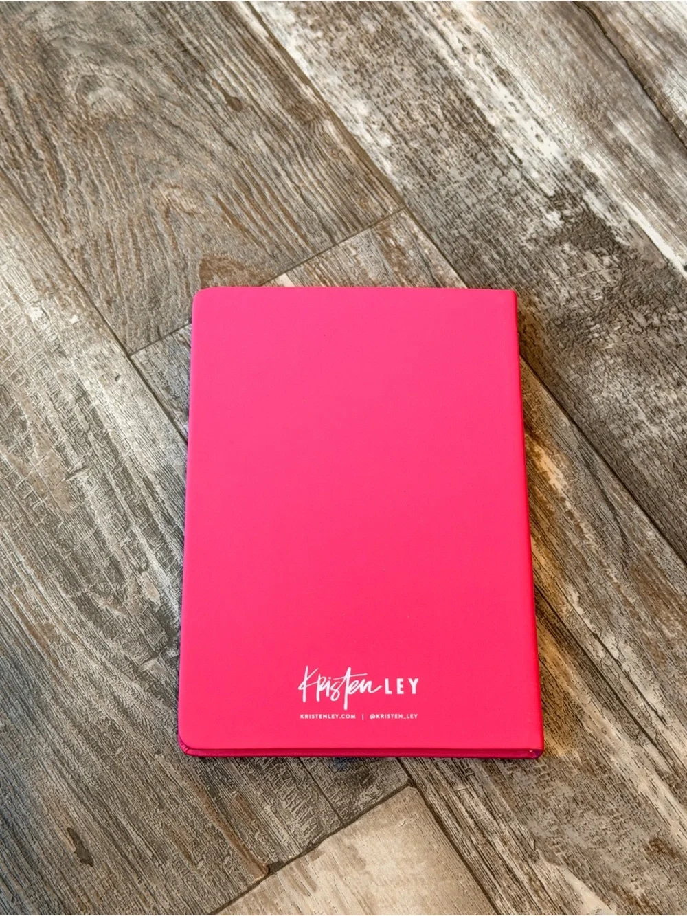 NWT-Hot Pink Notebook with Inspirational Script